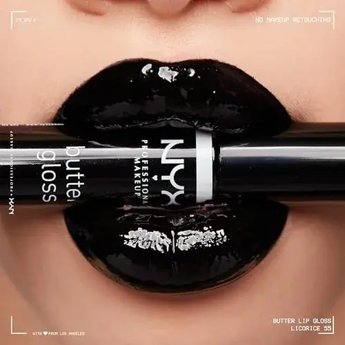 NYX PROFESSIONAL MAKEUP Butter Gloss Lip Gloss, Licorice (Black) 8ml (0.27 Fl Oz) | Sheer to Medium Coverage - view 4