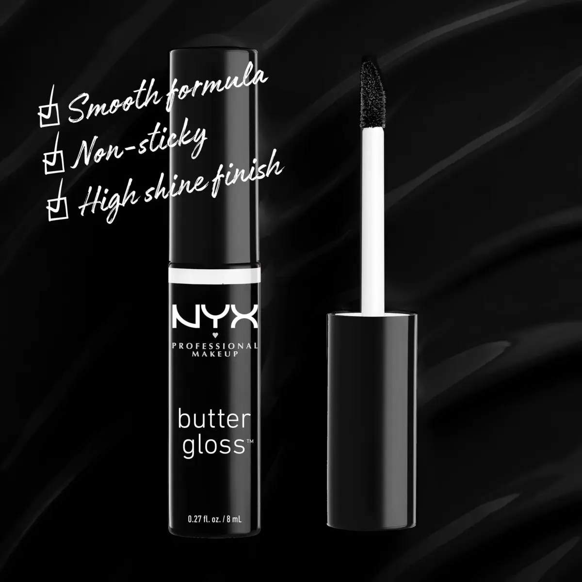 NYX PROFESSIONAL MAKEUP Butter Gloss Lip Gloss, Licorice (Black) 8ml (0.27 Fl Oz) | Sheer to Medium Coverage - view 2