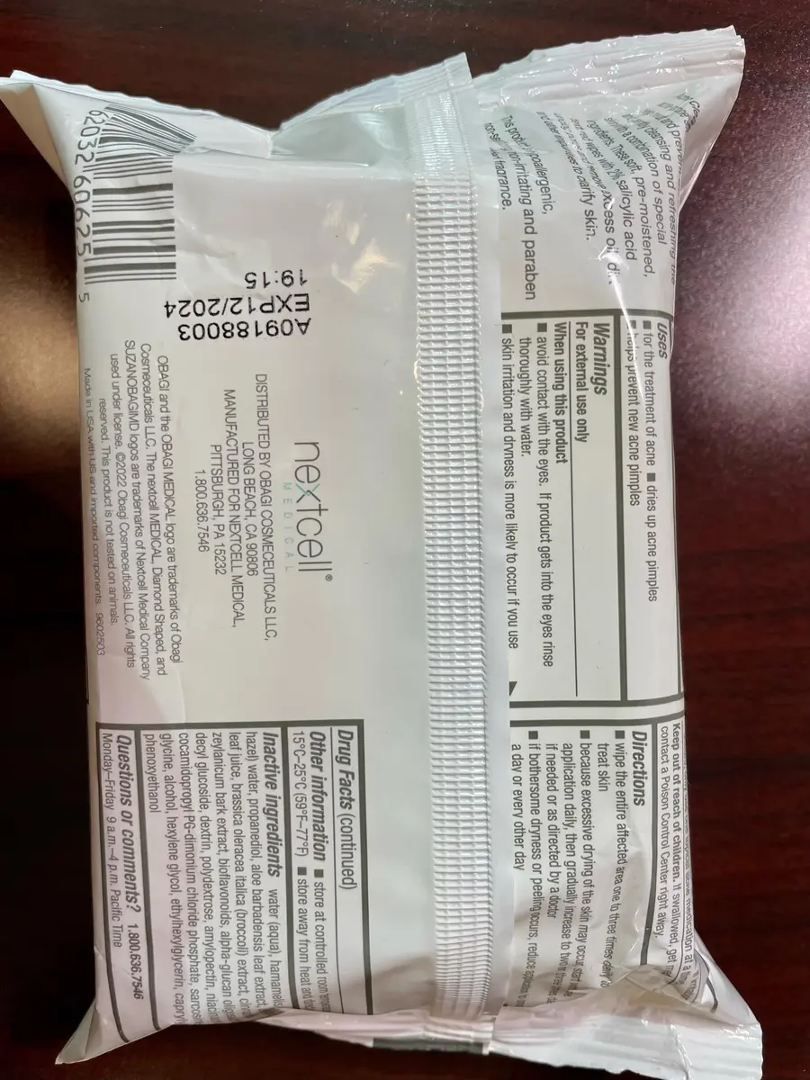 Obagi Medical Acne Cleansing Wipes 25 count | Salicylic Acid for Acne & Oily Skin (70-120 chars) - view 3