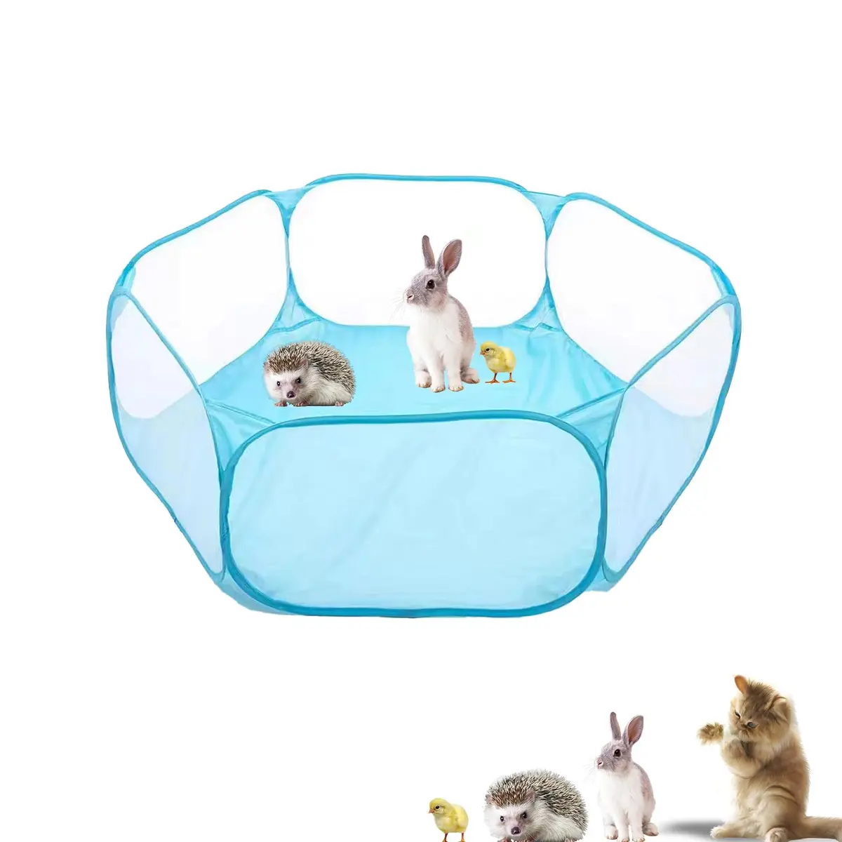 Sheldamy Small Animals Playpen 47'' x 24'' x 15'' | Portable Indoor Outdoor Pet Fence - main product image