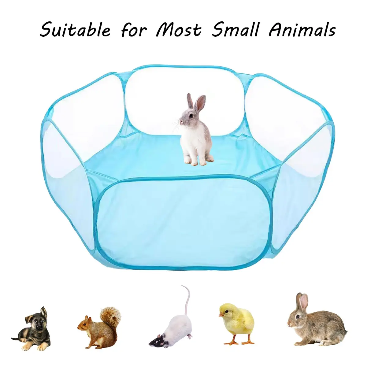 Sheldamy Small Animals Playpen 47'' x 24'' x 15'' | Portable Indoor Outdoor Pet Fence - view 3