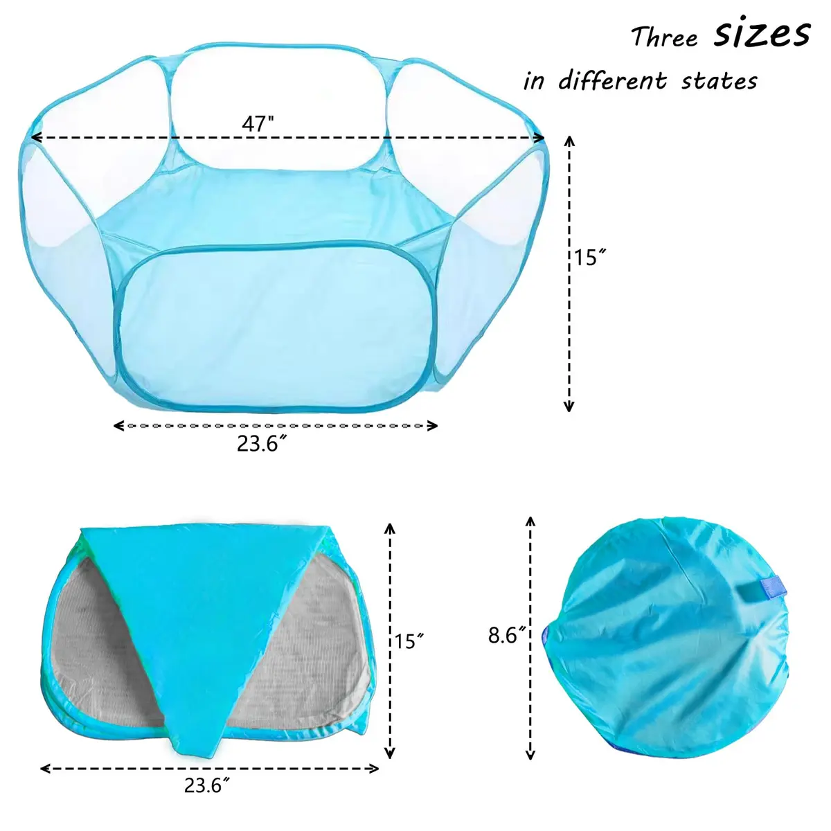 Sheldamy Small Animals Playpen 47'' x 24'' x 15'' | Portable Indoor Outdoor Pet Fence - view 4