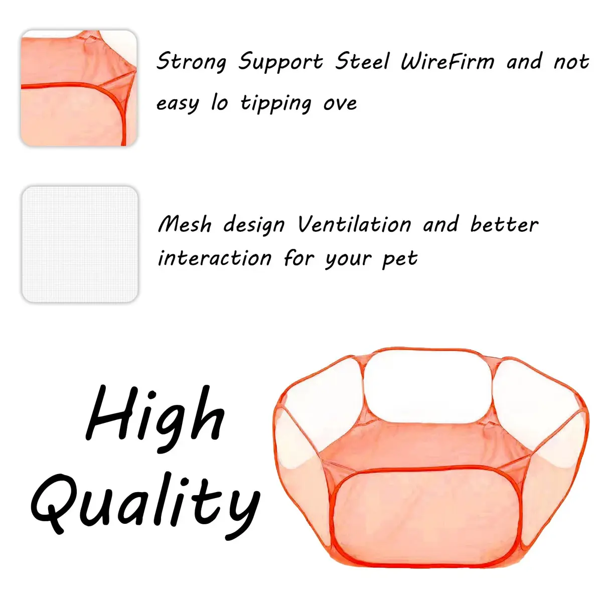 Sheldamy Small Animals Playpen 47'' x 24'' x 15'' | Portable Pop-up Pet Tent for Rabbits & Guinea Pigs - view 5
