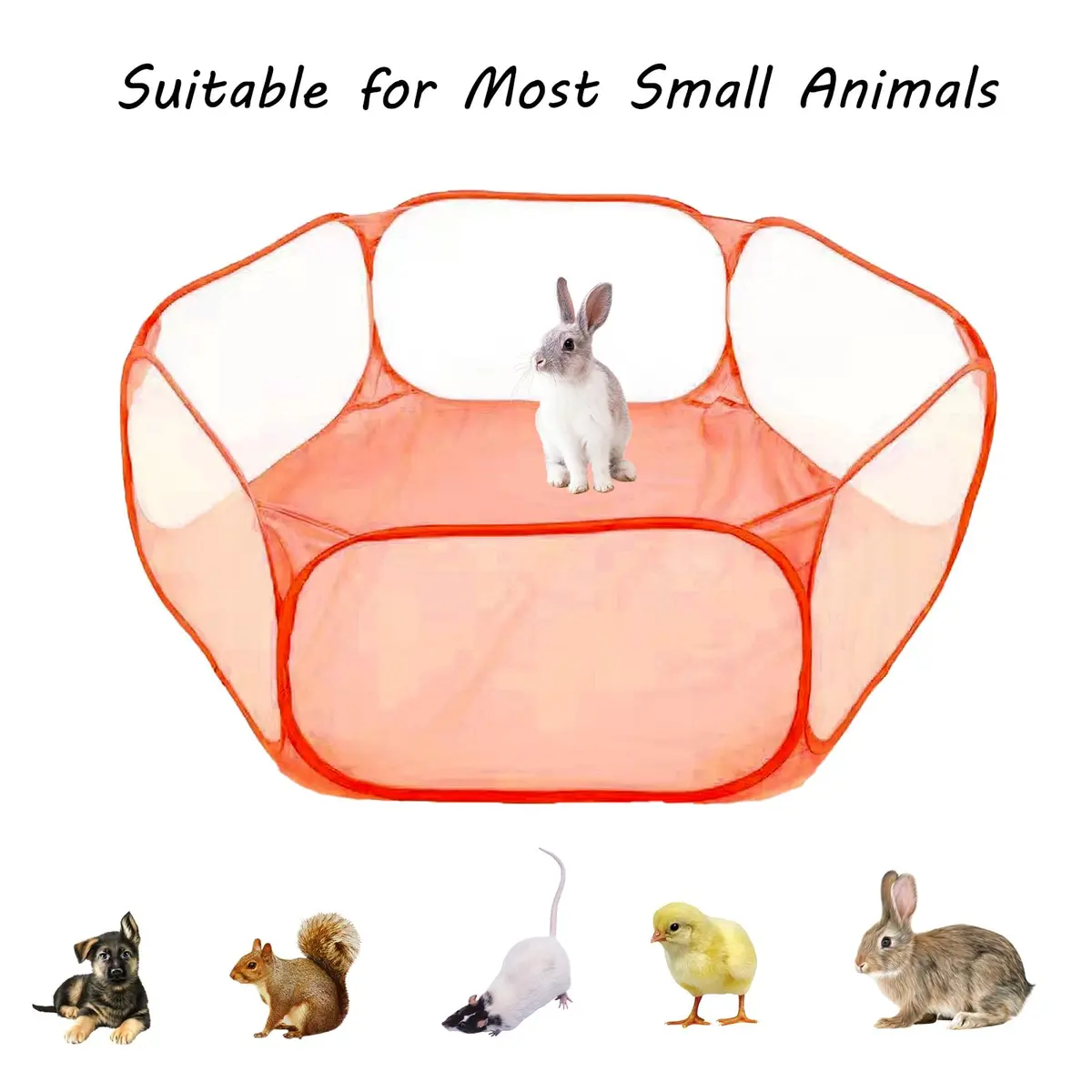 Sheldamy Small Animals Playpen 47'' x 24'' x 15'' | Portable Pop-up Pet Tent for Rabbits & Guinea Pigs - view 3