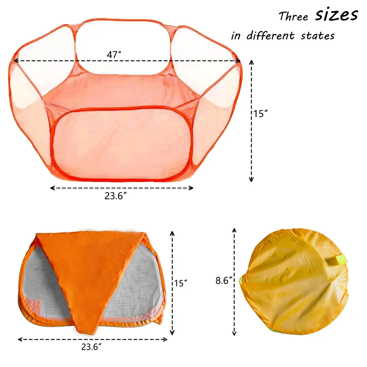 Sheldamy Small Animals Playpen 47'' x 24'' x 15'' | Portable Pop-up Pet Tent for Rabbits & Guinea Pigs - view 4