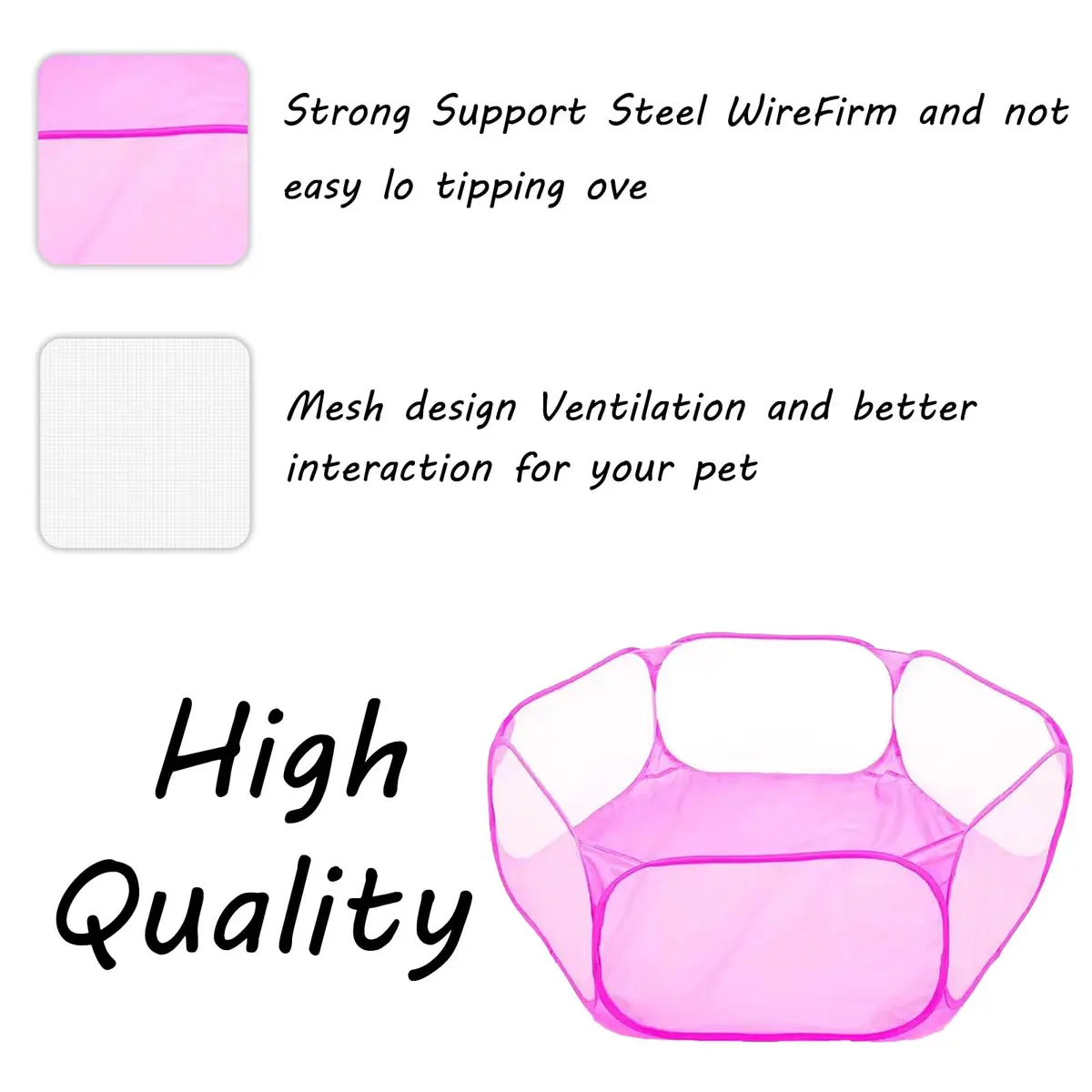 Sheldamy Small Animals Playpen 47'' x 24'' x 15'' | Portable Pop-up Pet Tent for Rabbits & Guinea Pigs - view 5