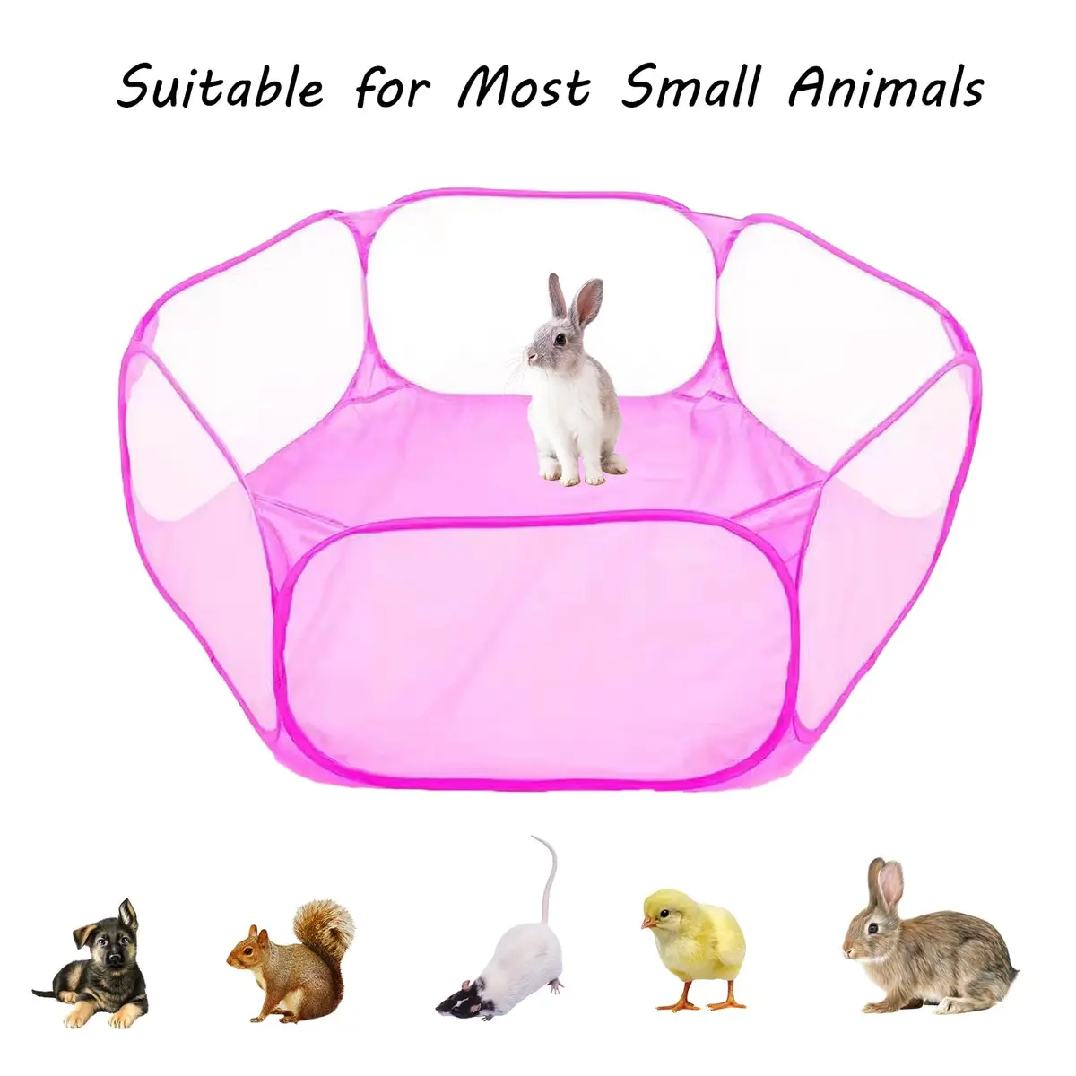 Sheldamy Small Animals Playpen 47'' x 24'' x 15'' | Portable Pop-up Pet Tent for Rabbits & Guinea Pigs - view 3