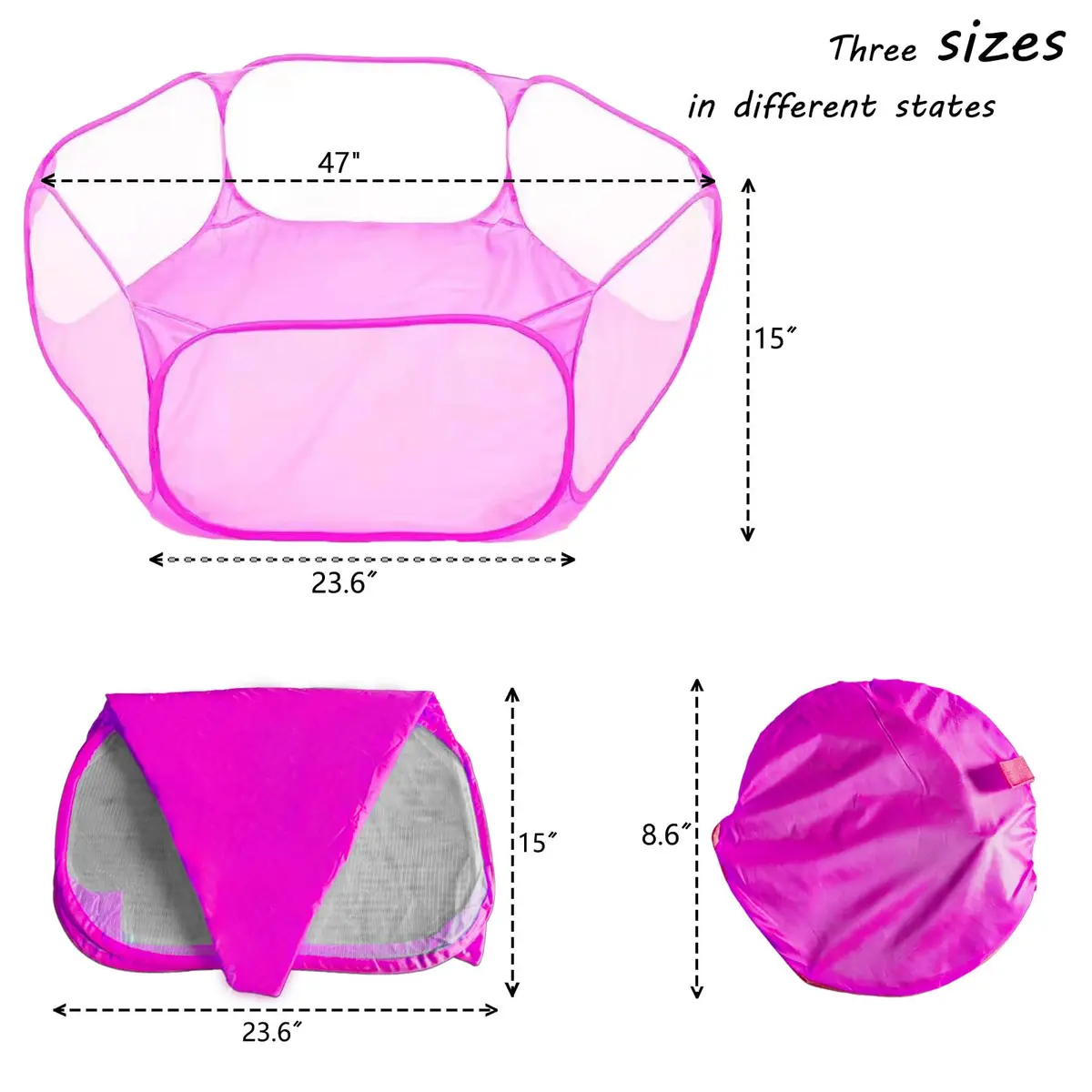 Sheldamy Small Animals Playpen 47'' x 24'' x 15'' | Portable Pop-up Pet Tent for Rabbits & Guinea Pigs - view 4