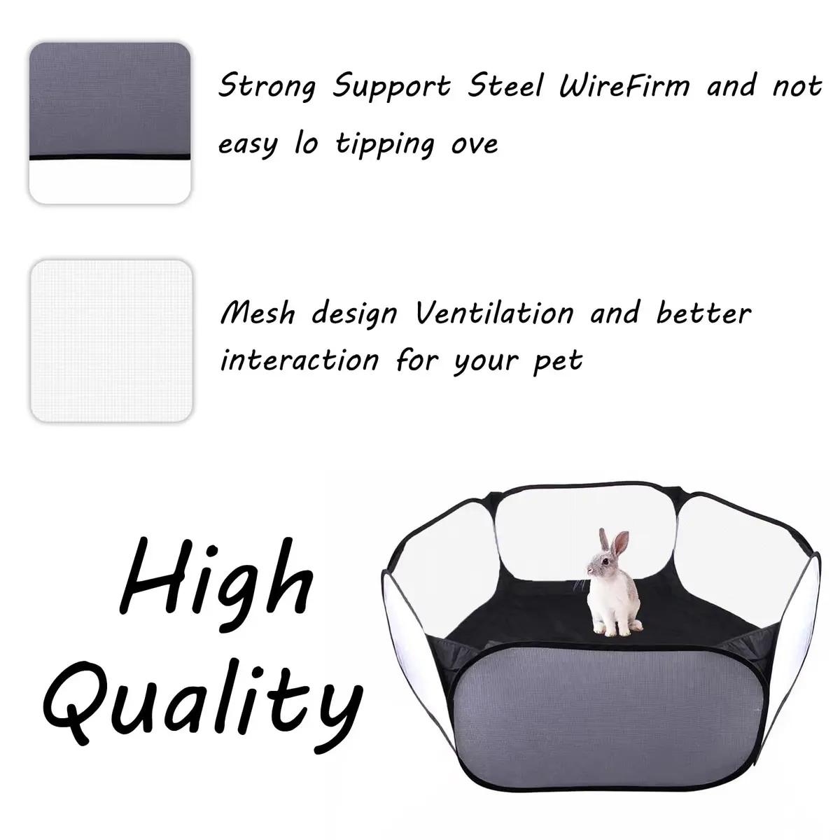 Sheldamy Small Animals Playpen 47x24x15 in | Portable Pop-up Interactive Pet Tent - view 5