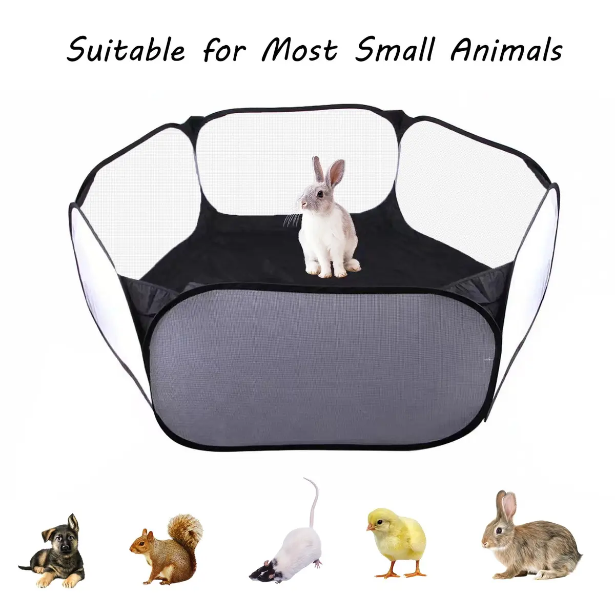 Sheldamy Small Animals Playpen 47x24x15 in | Portable Pop-up Interactive Pet Tent - view 3