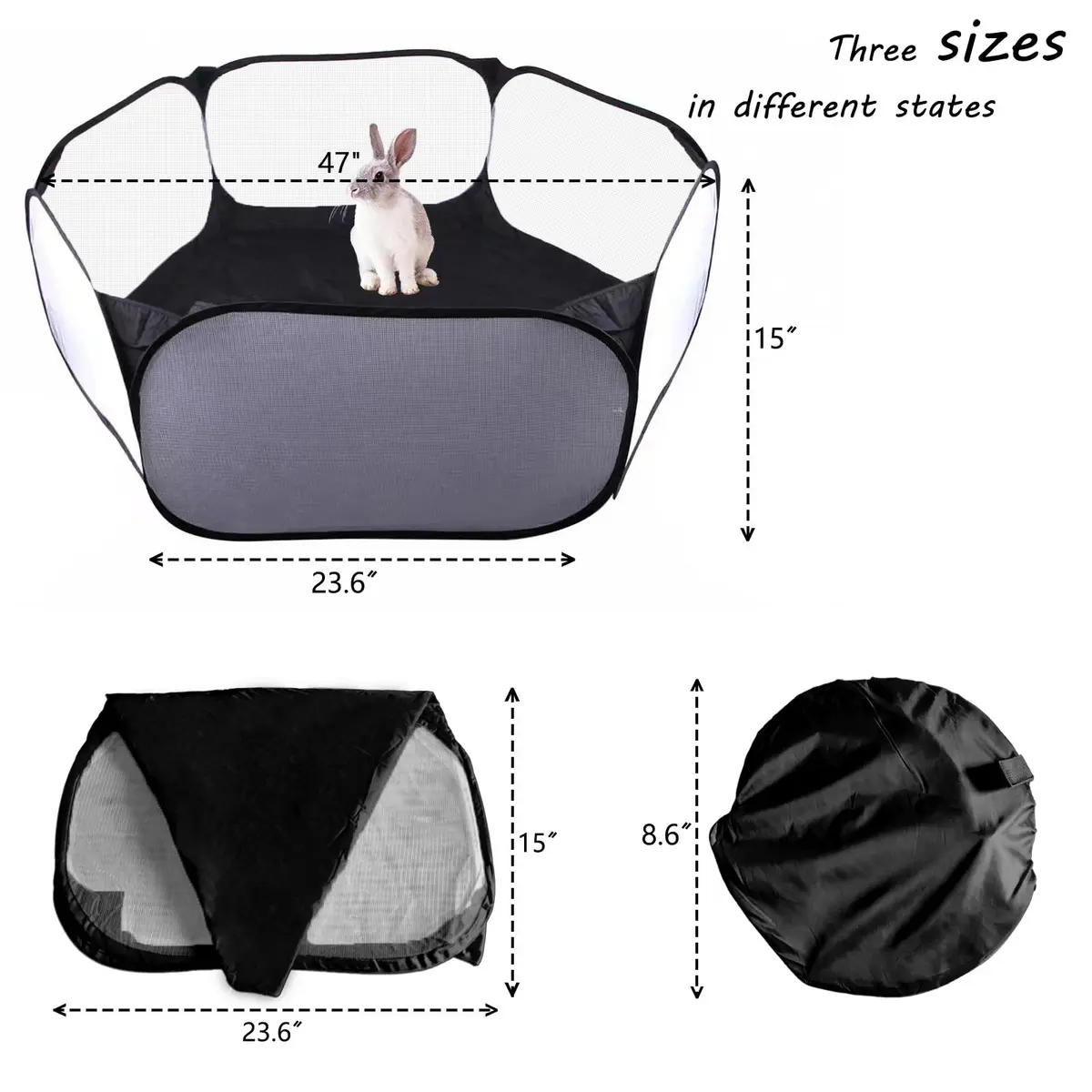 Sheldamy Small Animals Playpen 47x24x15 in | Portable Pop-up Interactive Pet Tent - view 4