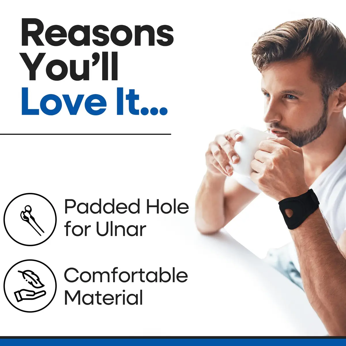 ARMSTRONG AMERICA Wrist Wrap Compression Wrist Brace for TFCC Tears | Carpal Tunnel & Tendonitis Support (MED) - view 5