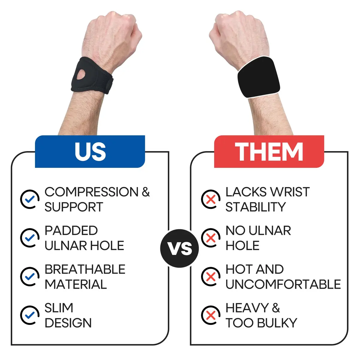 ARMSTRONG AMERICA Wrist Wrap Compression Wrist Brace for TFCC Tears | Carpal Tunnel & Tendonitis Support (MED) - view 7