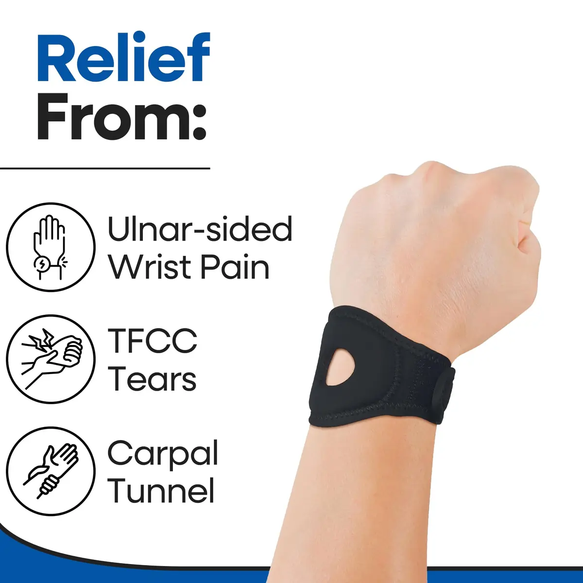 ARMSTRONG AMERICA Wrist Wrap Compression Wrist Brace for TFCC Tears | Carpal Tunnel & Tendonitis Support (MED) - view 2