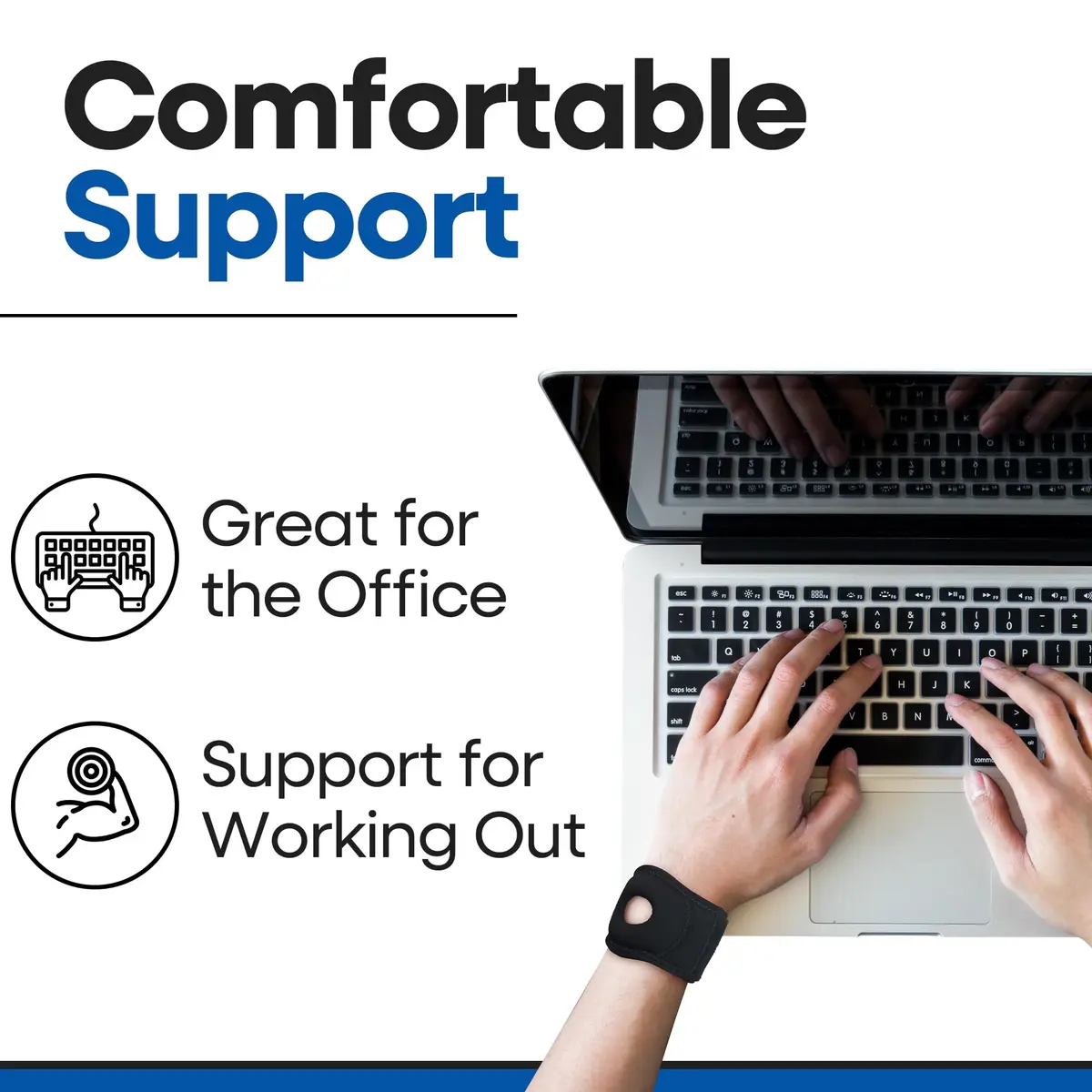 ARMSTRONG AMERICA Wrist Wrap Compression Wrist Brace for TFCC Tears | Carpal Tunnel & Tendonitis Support (MED) - view 3