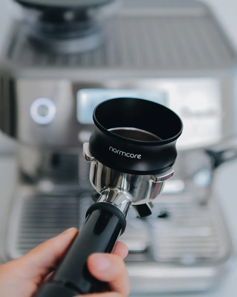 Normcore 54mm Magnetic Dosing Funnel V2 Black | Precision Espresso Coffee Dosing Ring with 9 Neodymium Magnets - view 2