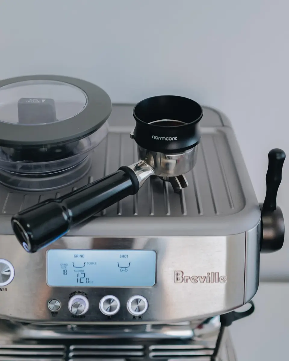 Normcore 54mm Magnetic Dosing Funnel V2 Black | Precision Espresso Coffee Dosing Ring with 9 Neodymium Magnets - view 3