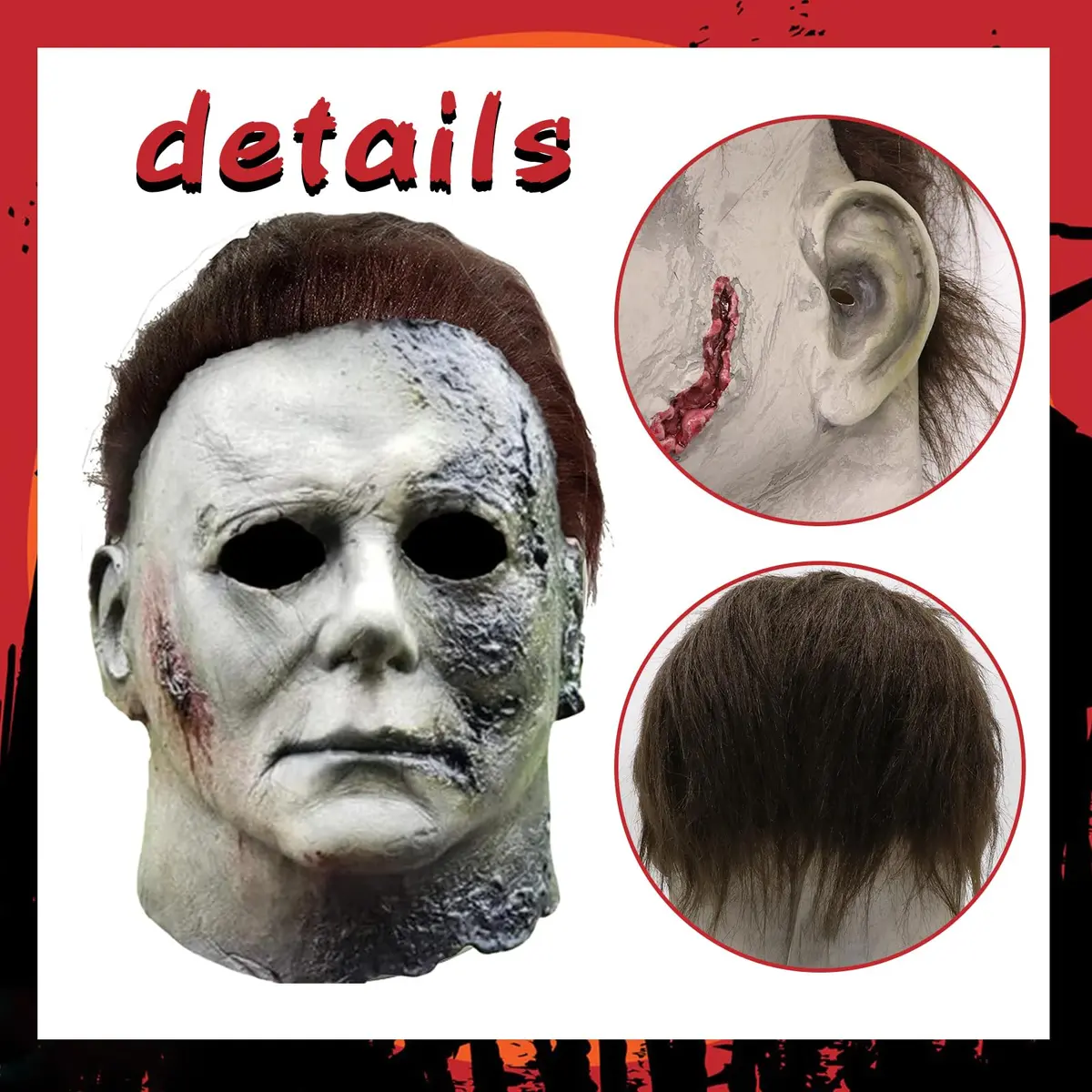 CSUJEE Michael Myers Mask, Halloween Horror Masquerade Costume, Scary Cosplay (Style 3) | Adult Unisex - view 3