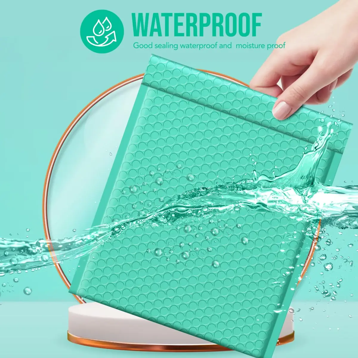 Fuxury Teal Bubble Mailers 8.5x12 Inch (40 Pack) | USA Import for Small Business Packaging - view 5