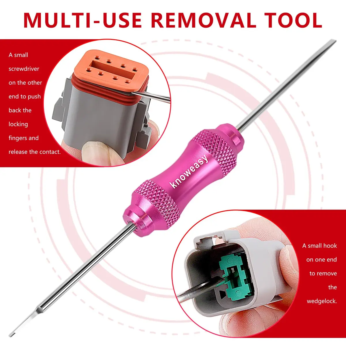 Knoweasy Deutsch Crimper Kits for Deutsch DT Connectors: Close & Open Barrel, Weather Pack, Removal Tools | 12PCS - view 5
