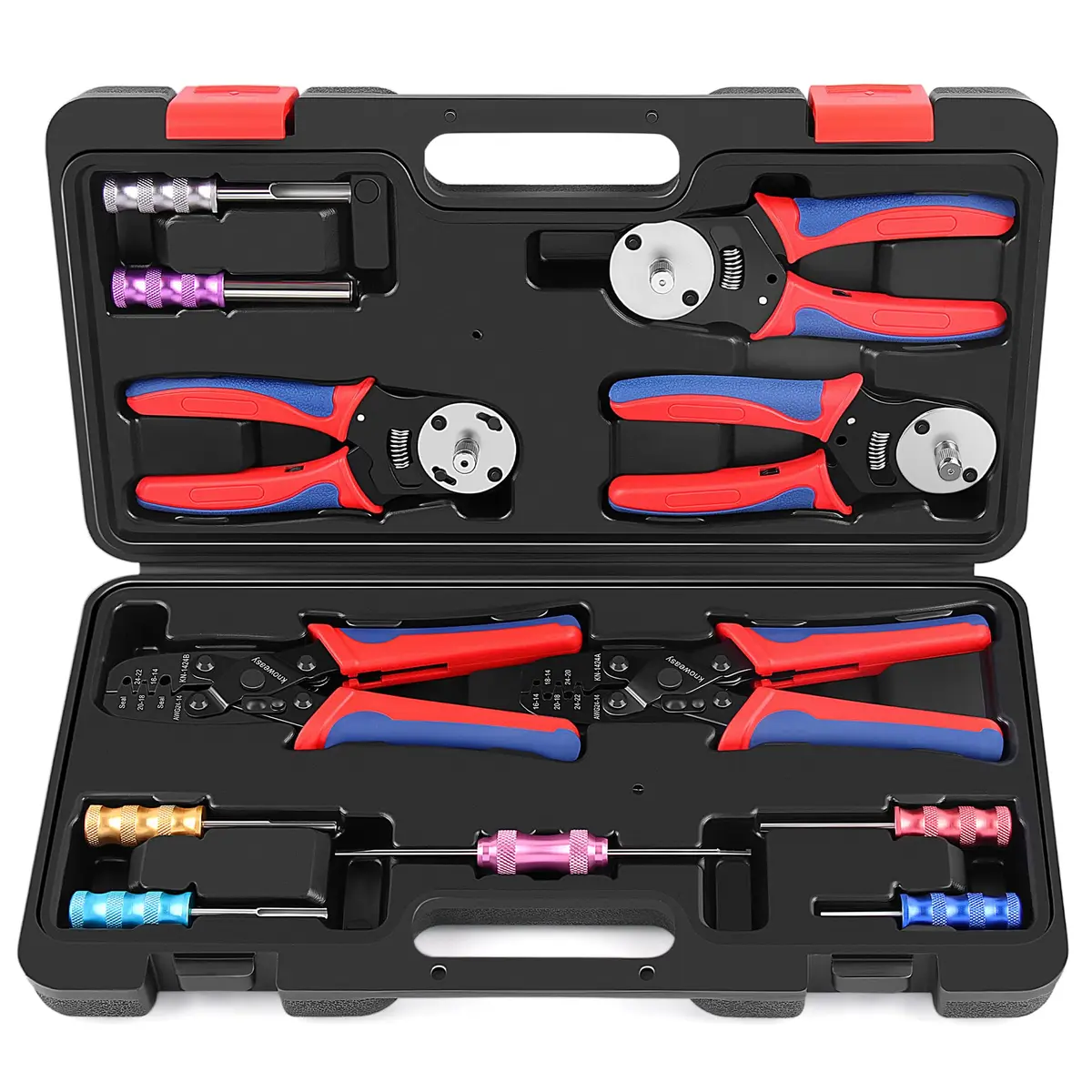 Knoweasy Deutsch Crimper Kits for Deutsch DT Connectors: Close & Open Barrel, Weather Pack, Removal Tools | 12PCS - main product image