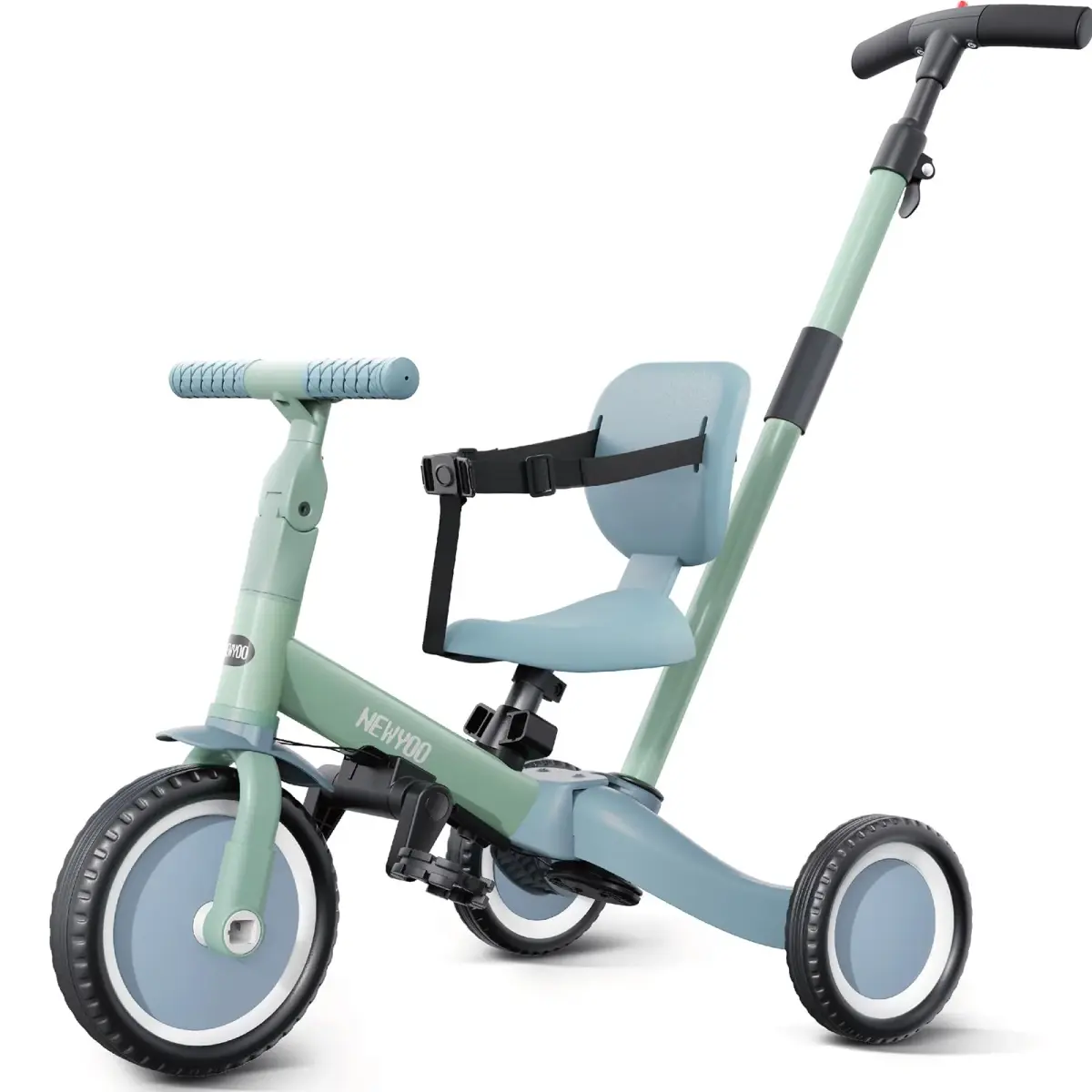 newyoo TR007 5-in-1 Toddler Tricycle & Balance Bike Green | ASTM & EN188 Approved - main product image