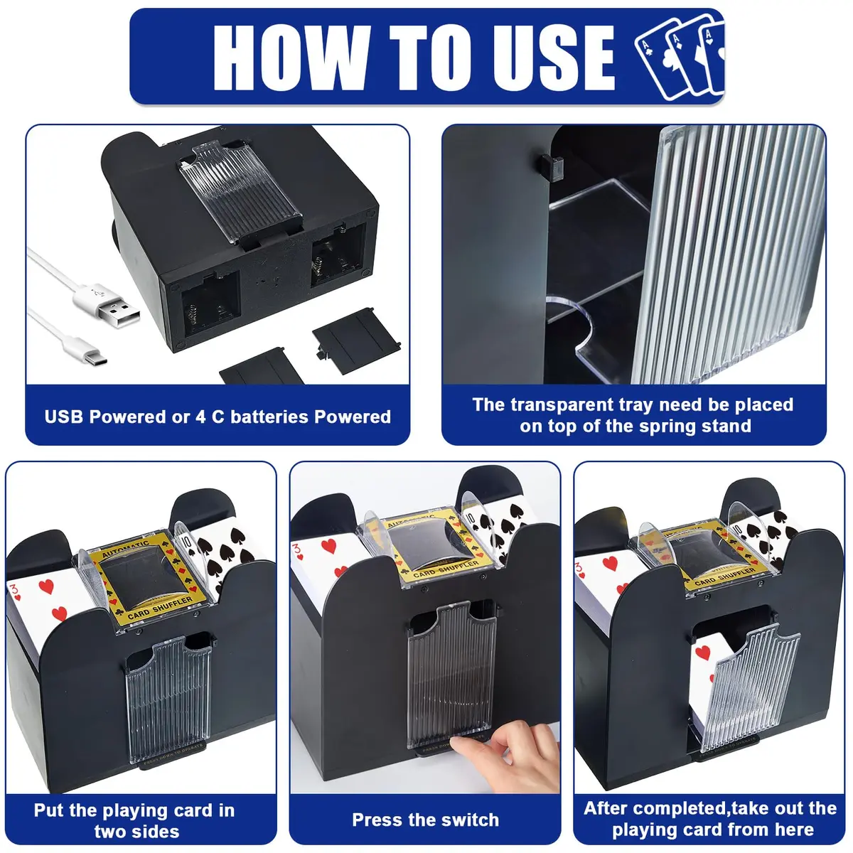 Aoriher Blackjack Game Combo Set | 6 Deck Automatic Shuffler Felt Table for Casino & Family Fun - view 7