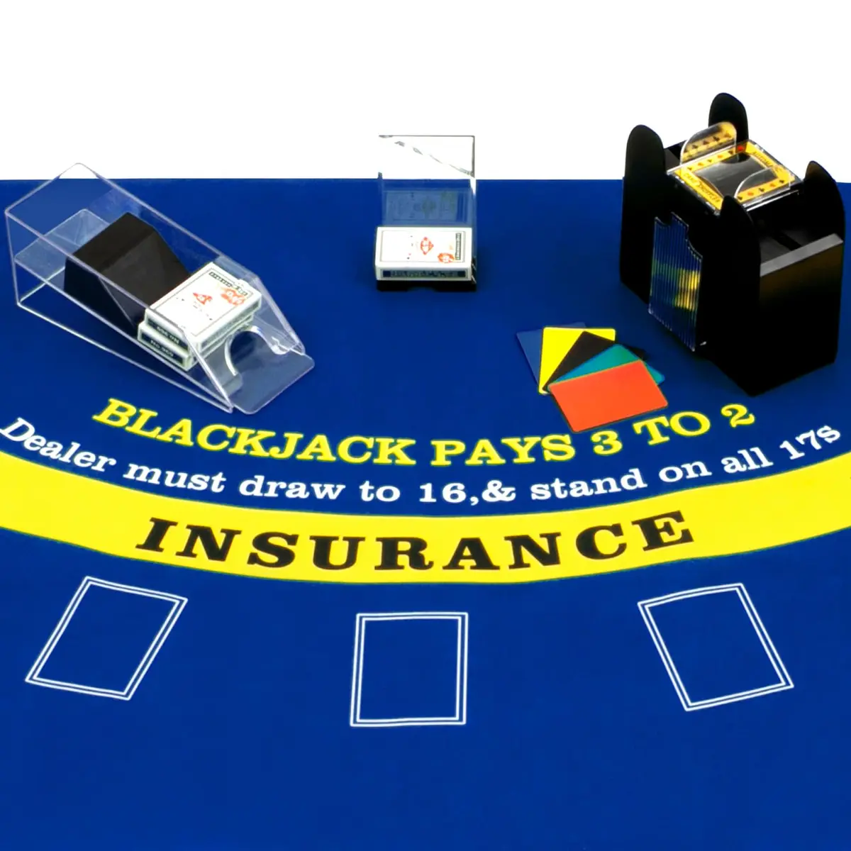 Aoriher Blackjack Game Combo Set | 6 Deck Automatic Shuffler Felt Table for Casino & Family Fun - view 4