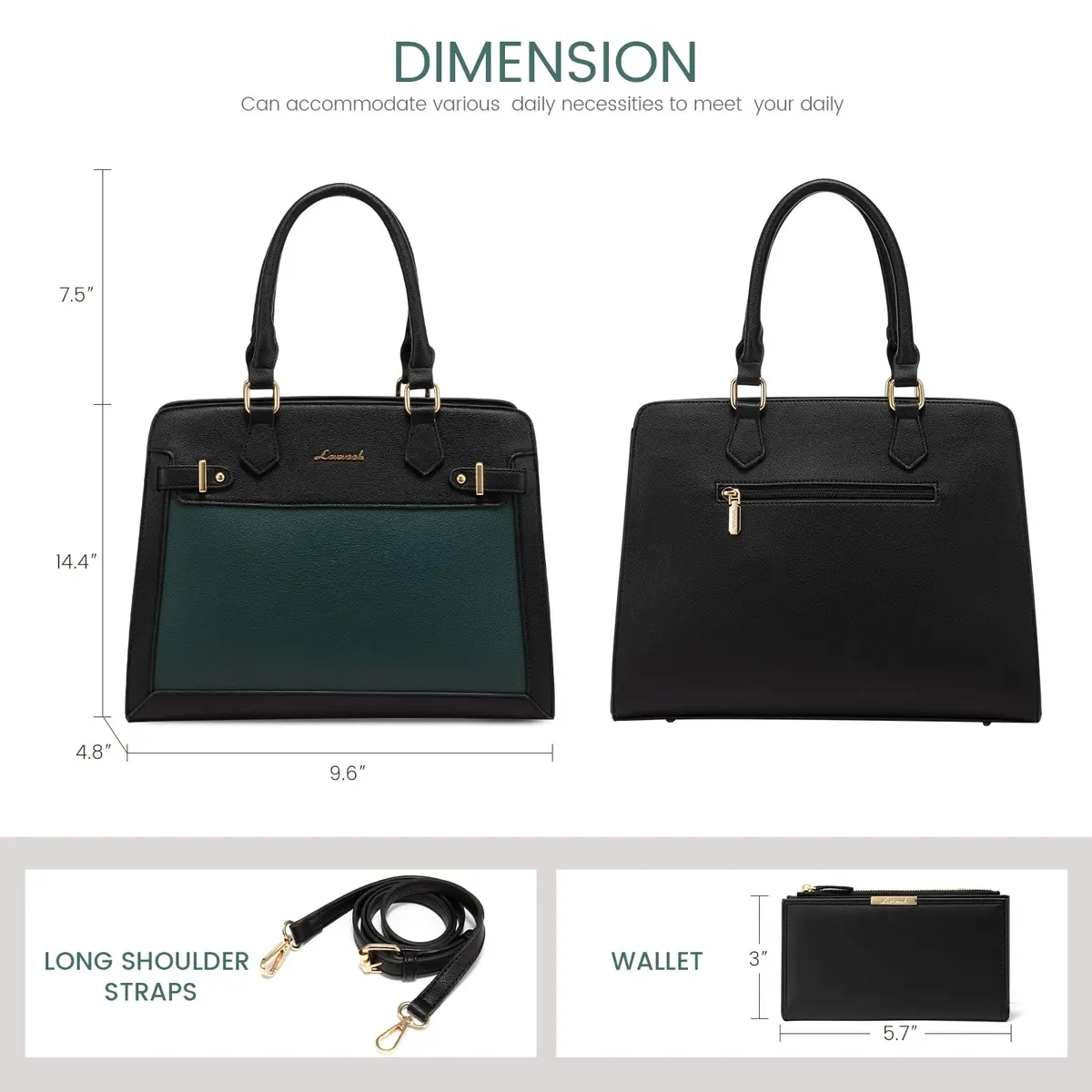 LOVEVOOK Handbags for Women, PU Leather Tote & Shoulder Bag | Spacious, Stylish & Durable - view 4