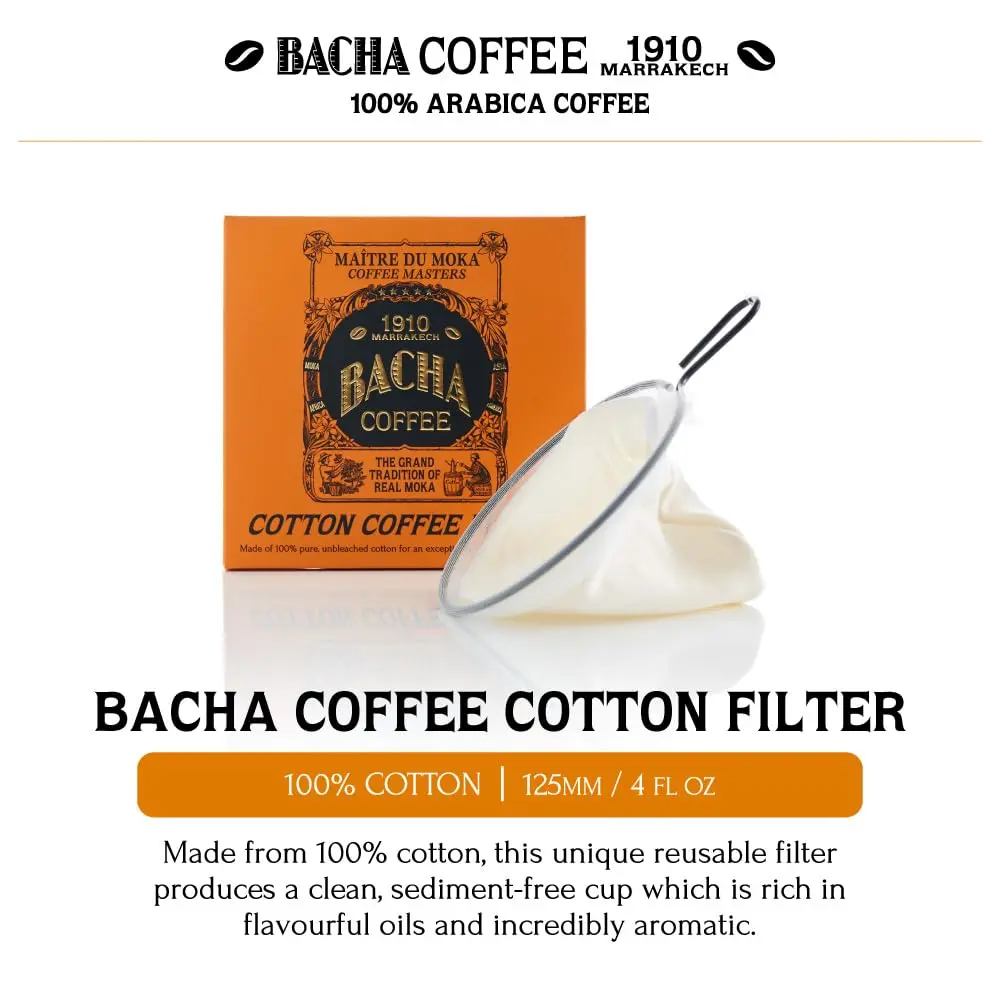 Bacha Coffee 100% Cotton Reusable Coffee Filter 125mm (4 fl oz) | Basket Filter for Pour-Over Coffee - view 2