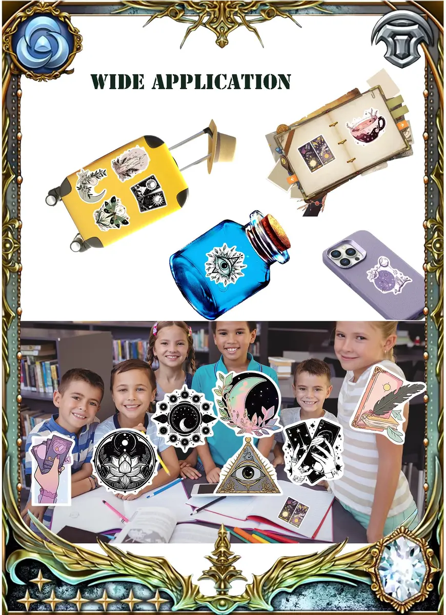 H&G MASTER Witchy Stickers for Kindles & Water Bottles 100PCS Waterproof Vinyl | Spooky Cute Celestial Decor - view 5