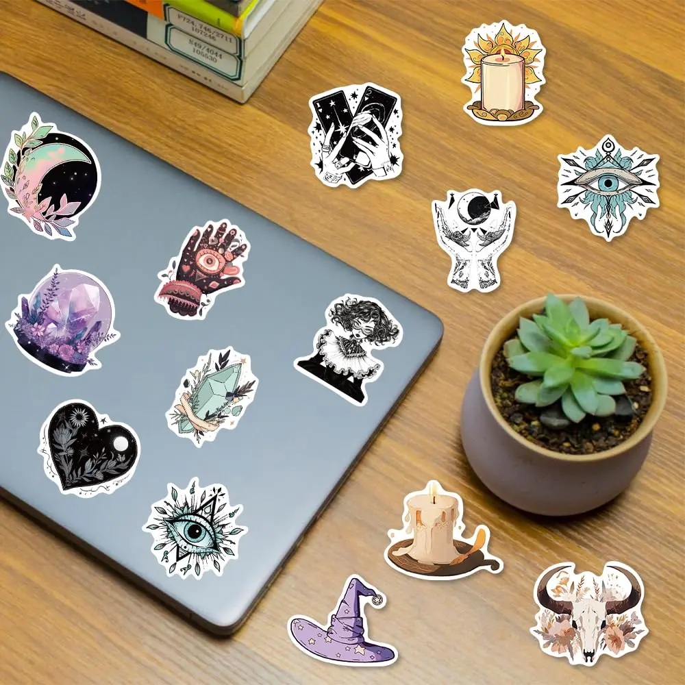 H&G MASTER Witchy Stickers for Kindles & Water Bottles 100PCS Waterproof Vinyl | Spooky Cute Celestial Decor - view 2