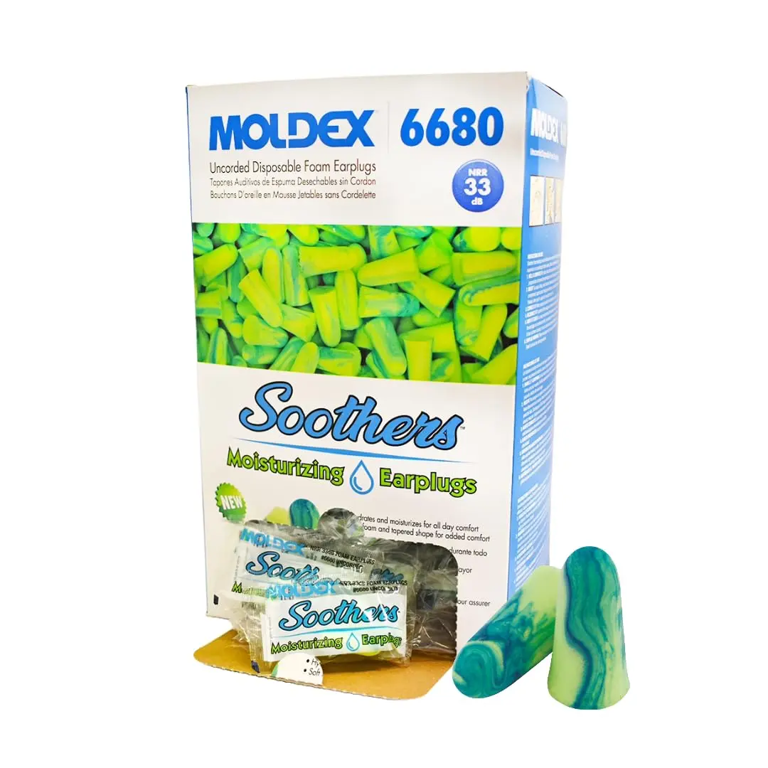 Soothers Moisturizing Foam Earplugs 200 Pair | Hydrating, Soft Fit, NRR 33dB, PVC-Free - main product image