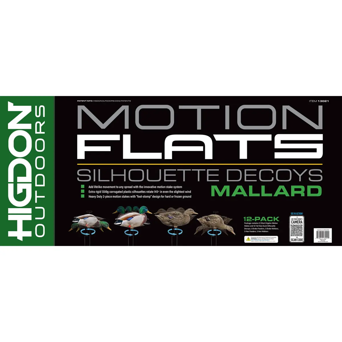 Higdon Outdoors Flats | Mallard Duck Silhouette Decoys for Waterfowl Hunting | Lightweight Weather Resistant 12 Pack - view 9