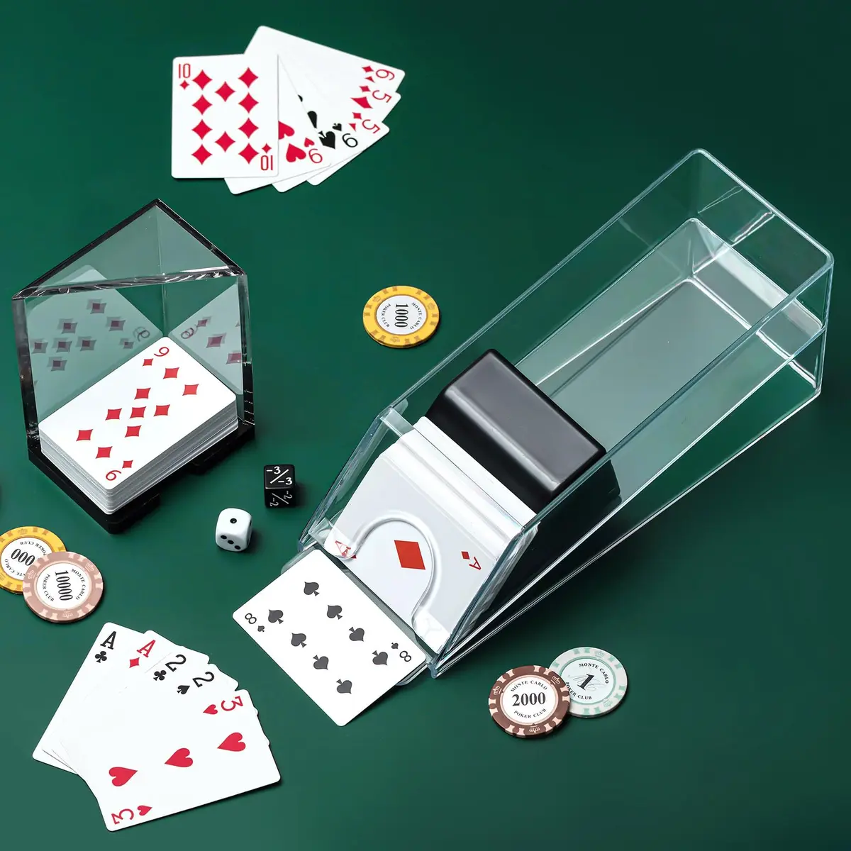 Honoson 8 Deck Blackjack Shoe and Discard Tray Set | Clear Acrylic Casino Game Accessories - view 4