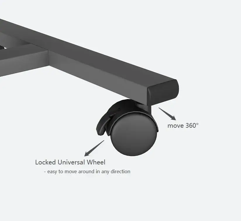 Furist Adjustable Laptop Desk with Mouse Pad on Wheels, 23.75"-35.4" Height Range | Modern Graphite Grey - view 6