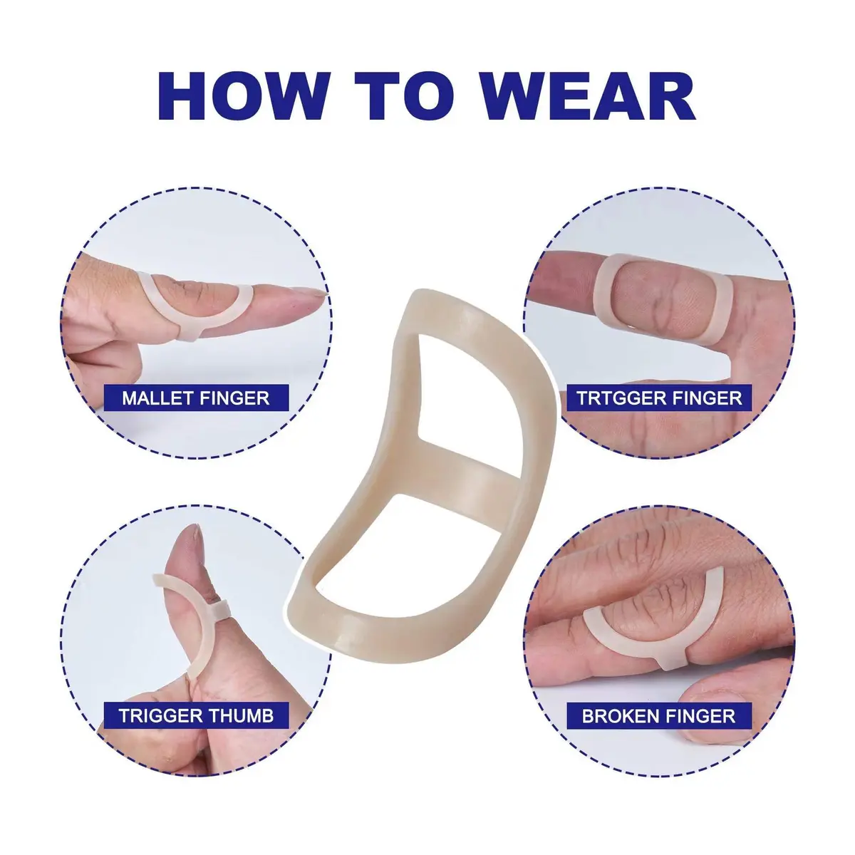 Soft Home Oval Finger Splints Size 12,13,14 | Waterproof, Breathable, Long-lasting Support - view 2