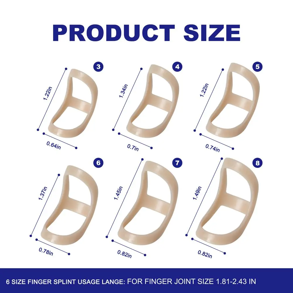 Soft Home Oval Finger Splints Size(3,4,5,6,7,8) | Support for Finger Pain & Recovery - view 2