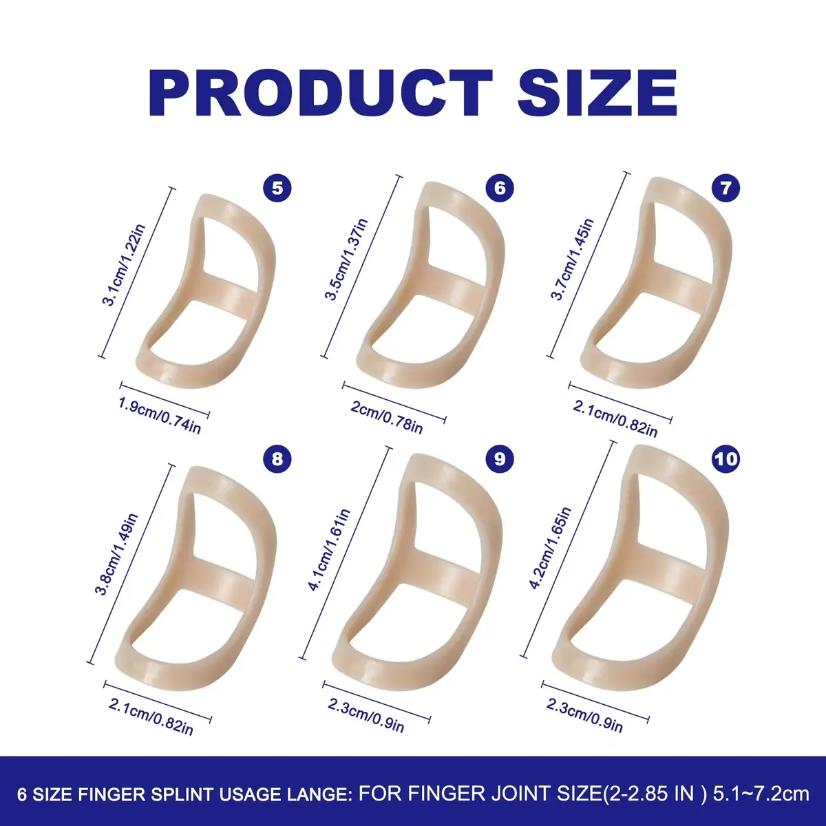 Soft Home Oval Finger Splints Sizes 5-10 | Waterproof, Breathable, Long-Lasting Support for Finger Pain Relief - view 2