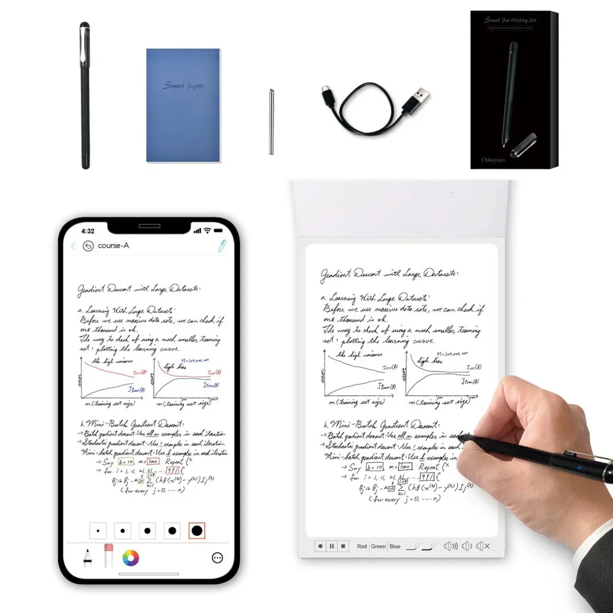 Ophayapen Smart Pen+Mini Notebook Set | Real-time Sync for Note Taking & Drawing - main product image