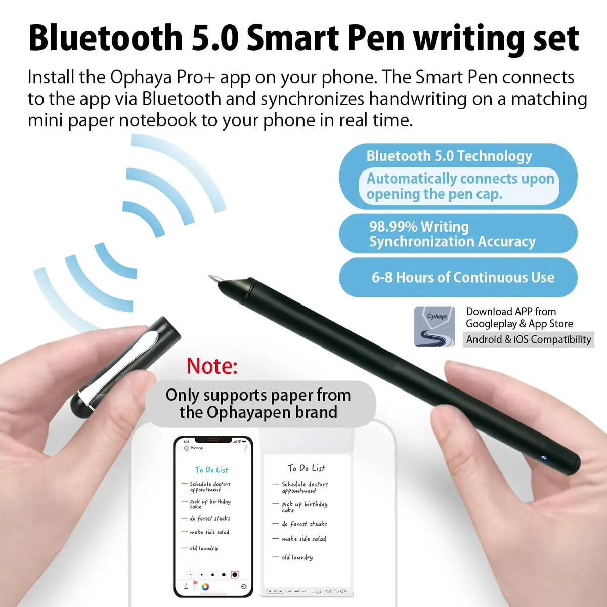 Ophayapen Smart Pen+Mini Notebook Set | Real-time Sync for Note Taking & Drawing - view 2