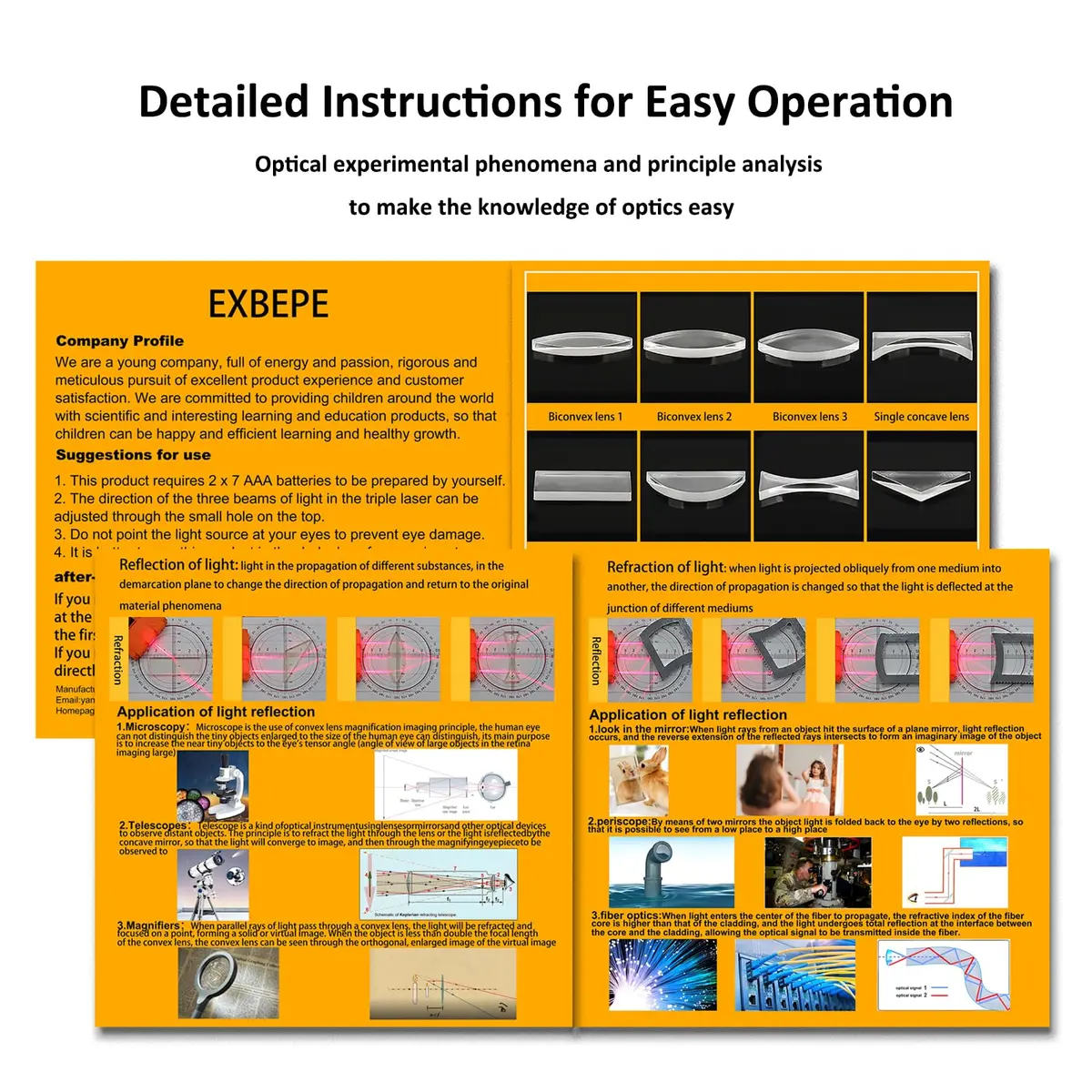 EXBEPE Physics Optics Experiment Set 11 Piece | Educational Science Kit for Refraction and Reflection - view 6