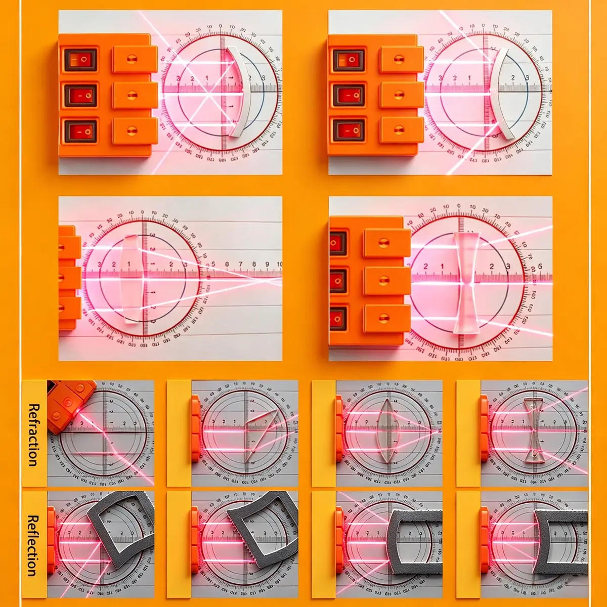 EXBEPE Physics Optics Experiment Set 11 Piece | Educational Science Kit for Refraction and Reflection - view 2