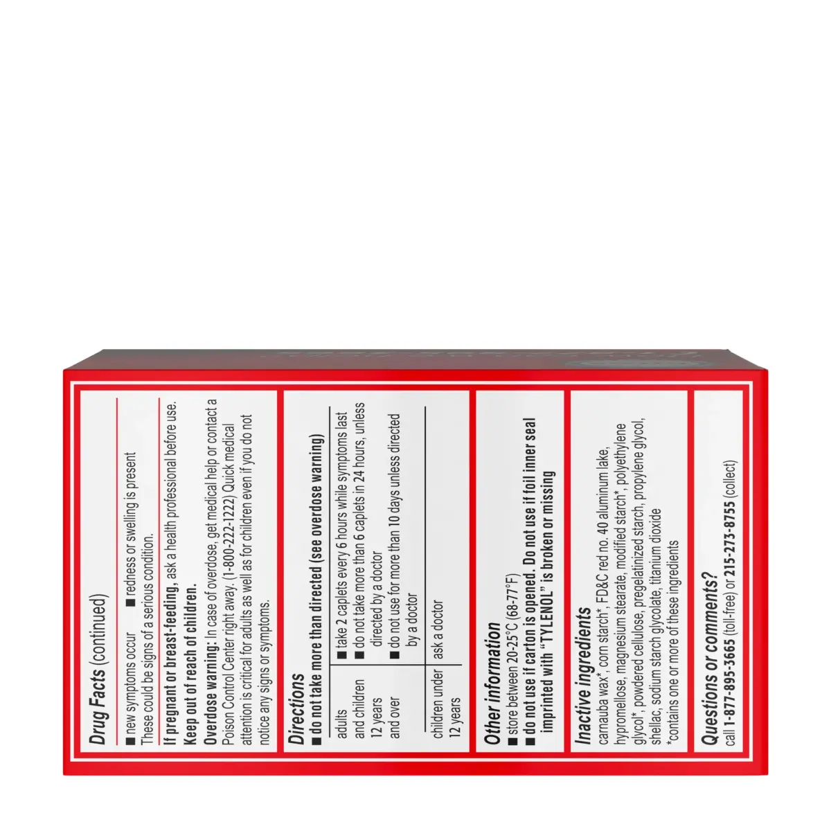 Tylenol Extra Strength Caplets, 500 mg Acetaminophen, 200 Count | Pain Reliever & Fever Reducer - view 9