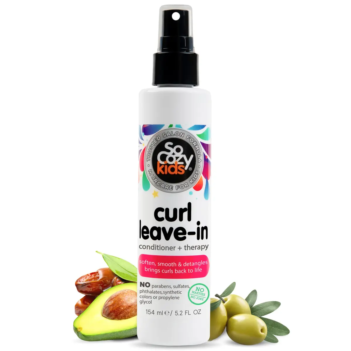 SO COZY Kids Curl Leave In Conditioner Spray 156ml (5.2 Fl Oz) | Detangles & Defines Curls - main product image