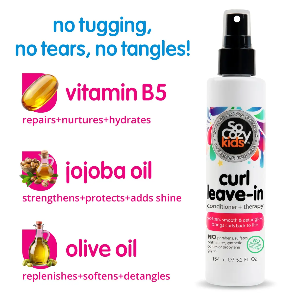 SO COZY Kids Curl Leave In Conditioner Spray 156ml (5.2 Fl Oz) | Detangles & Defines Curls - view 3