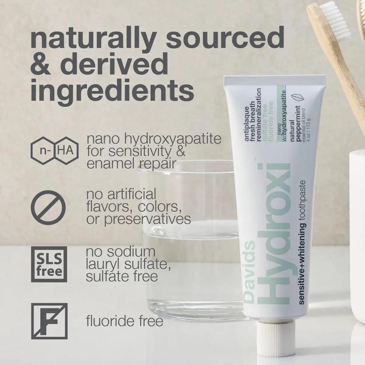 Davids Nano Hydroxyapatite Sensitive+Whitening Toothpaste 50g (1.75oz) | EWG Verified & Fluoride-Free - view 5