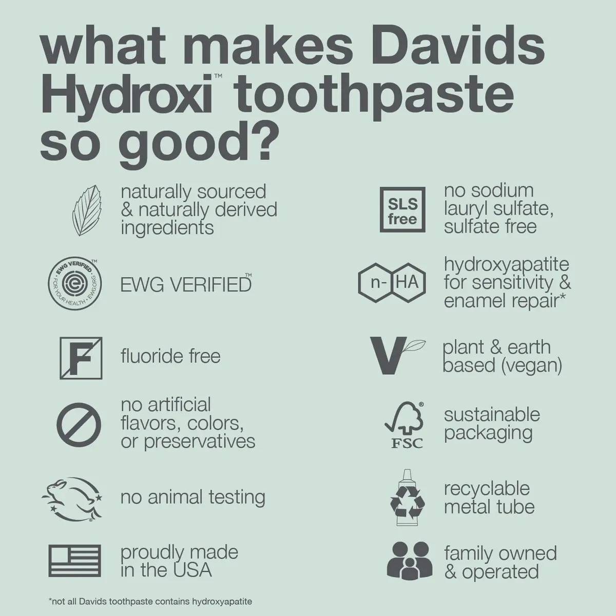 Davids Nano Hydroxyapatite Sensitive+Whitening Toothpaste 50g (1.75oz) | EWG Verified & Fluoride-Free - view 6