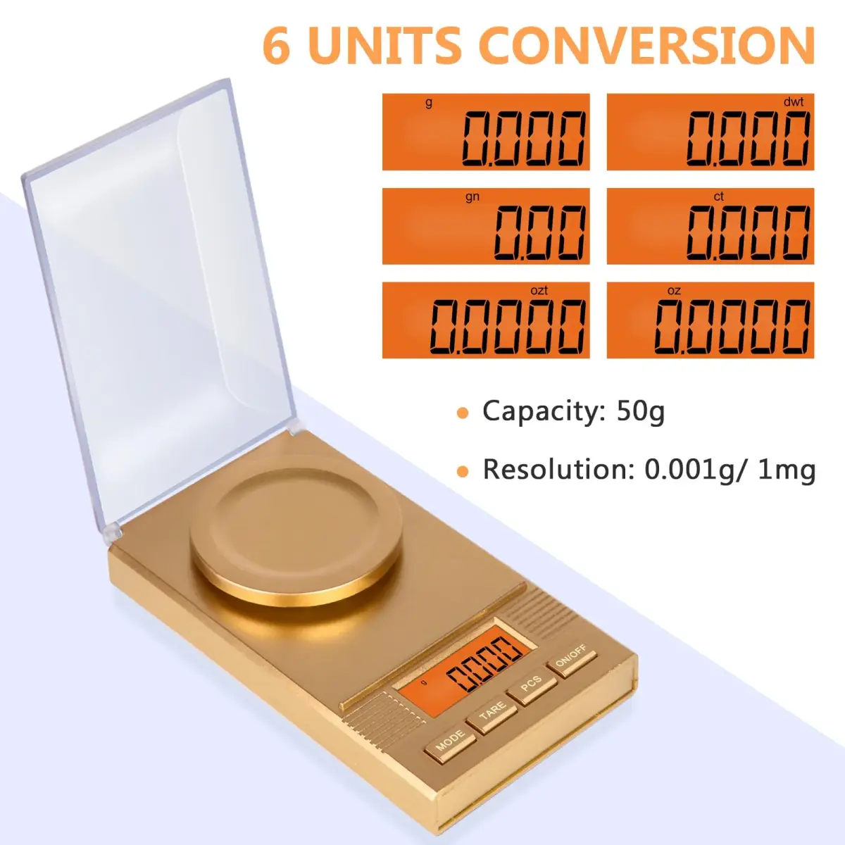 Fuzion Digital Milligram Scale 50g/0.001g, Powder Scale 6-in-1 Kit | High Precision Weighing Machine - view 2
