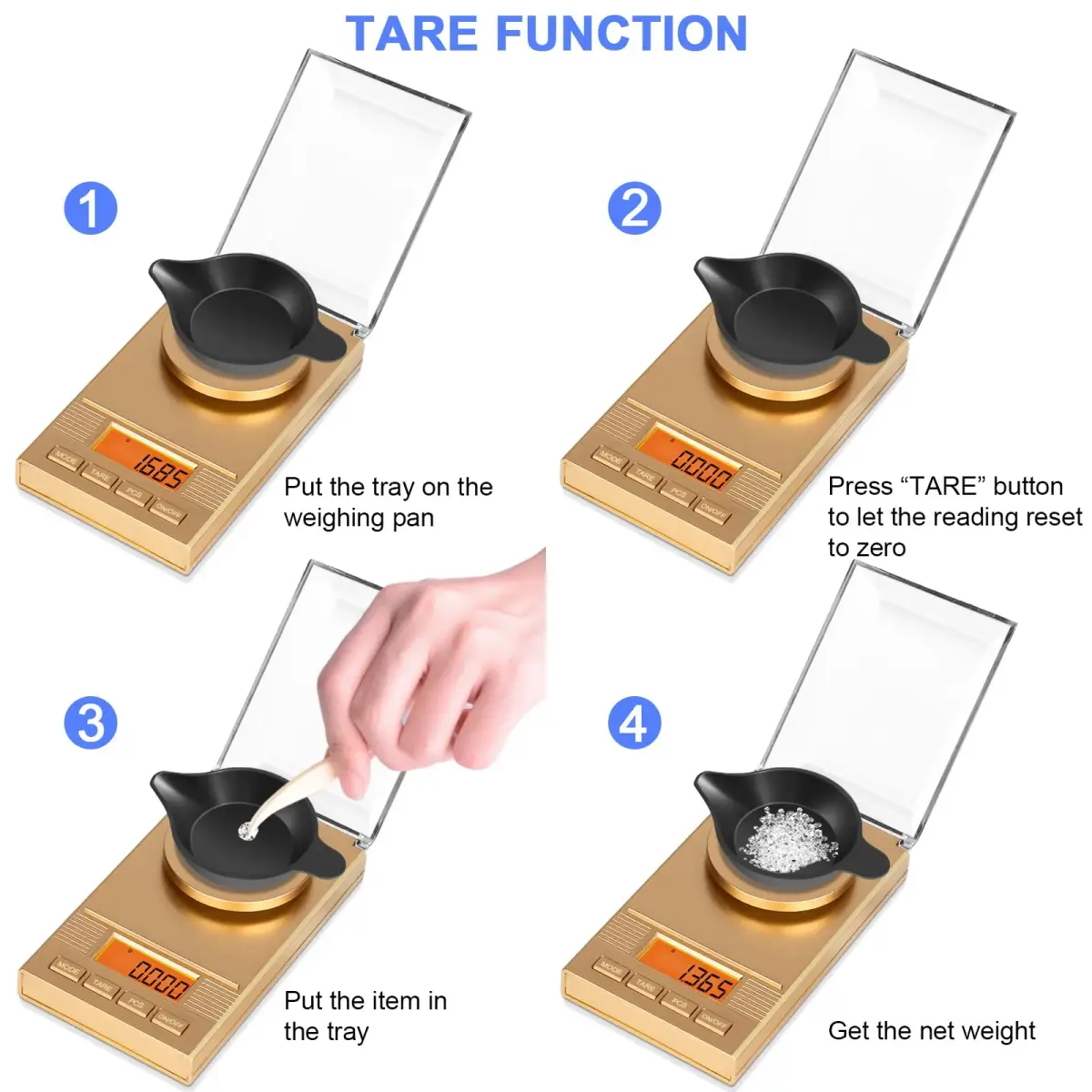 Fuzion Digital Milligram Scale 50g/0.001g, Powder Scale 6-in-1 Kit | High Precision Weighing Machine - view 4